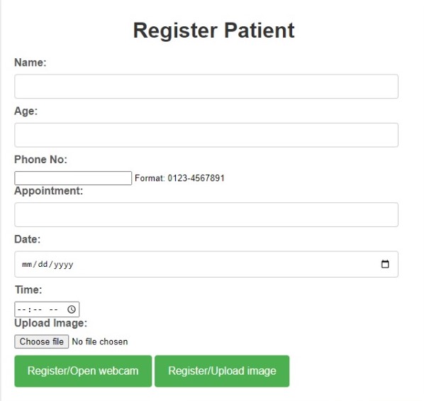 Patient Face Recognition Screenshot 2