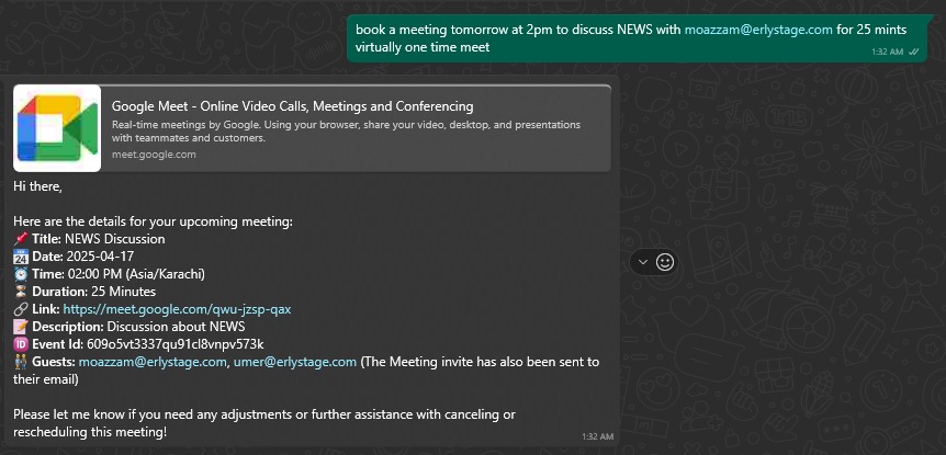 Meeting Scheduling Screenshot 1